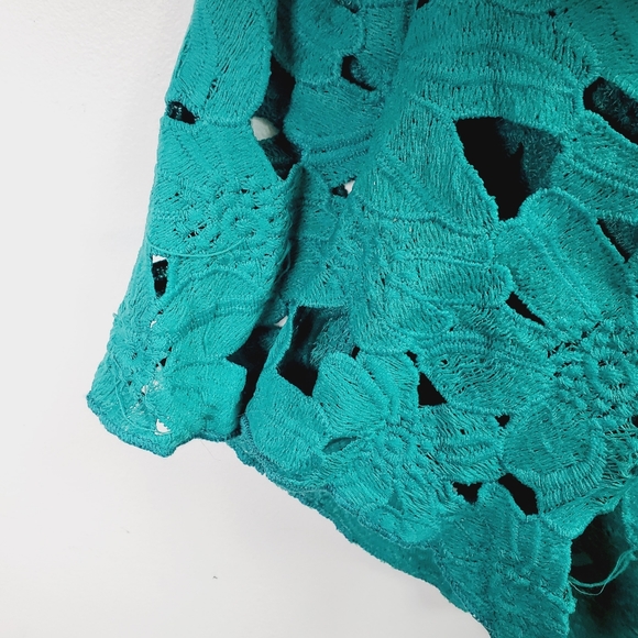 Oshoplive Teal Floral Cut-out Bodycon Maxi Dress L - Picture 2 of 6